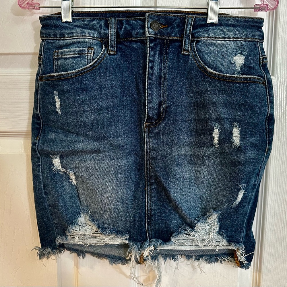 Blue Mini Pencil Skirt for Casual Occasions